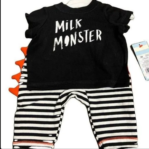 Unisex Milk Monster 2 piece Outfit Set NEWBORN - Picture 2 of 2
